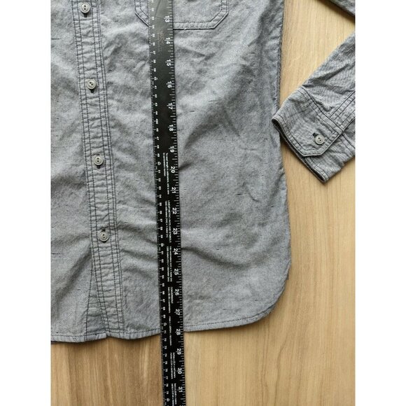 Levis Button Front Collared Shirt Gray Mens Medium - Picture 12 of 12